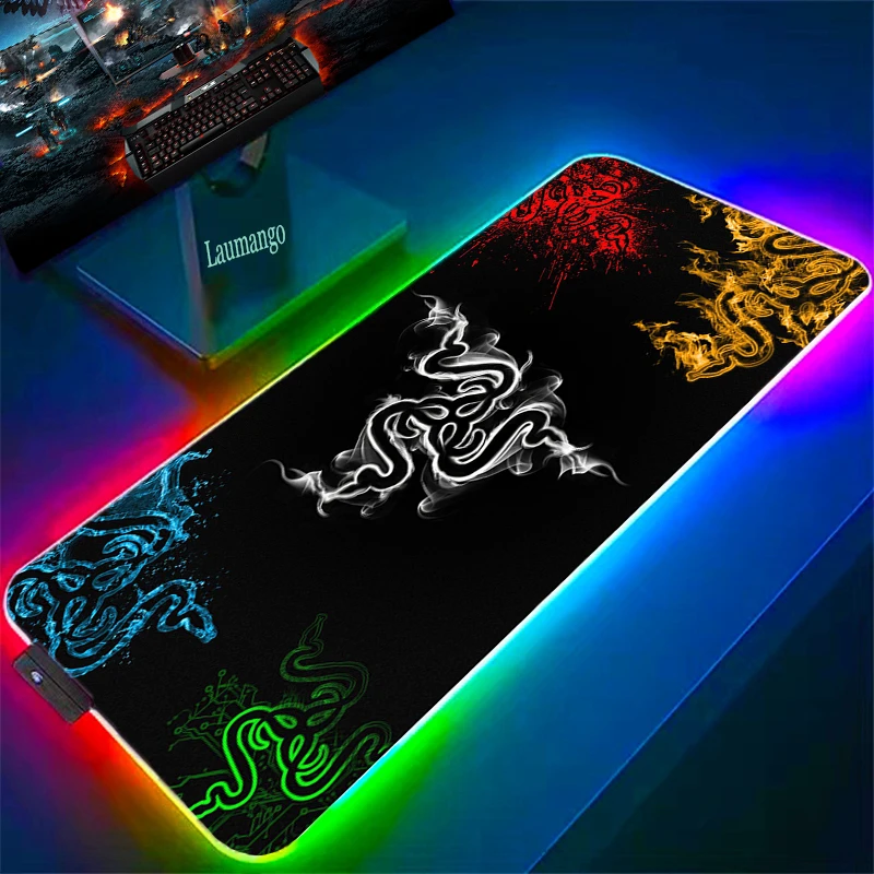 

Коврик для мыши Razer Xxl, игровой Настольный коврик, Офисные аксессуары, большая подсветка, Rgb подсветка, для игр