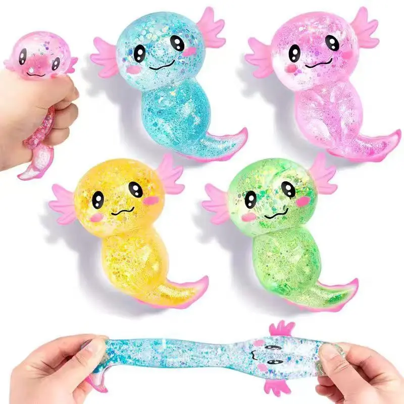 Colorful Axolotl Squishy Fidget Toy Stress Relief Sensory Gift_voghion.com