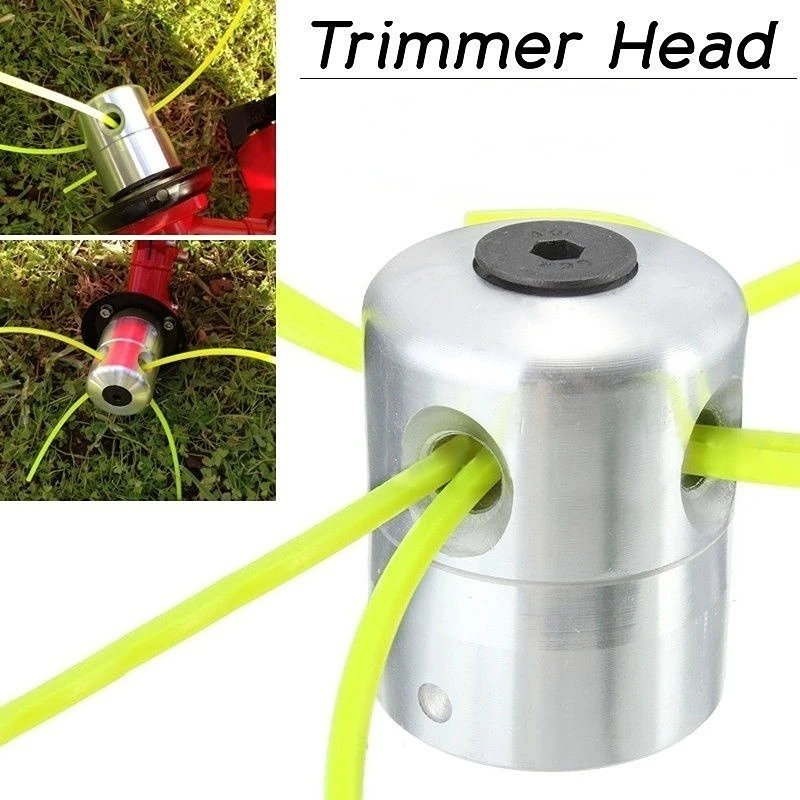 

Universal Grass Trimmer Head with 4 Lines Aluminum Brush Cutter Head Lawn Mower Accessories Cutting Line Head for Grass Trimmer