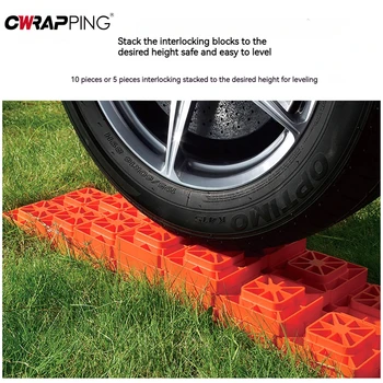 Heavy Duty RV Leveling Block RV Superimposed Board Flattener Block Trailer Trailer Escape Plate Trailer Wheel Stopper Anti-slip 2