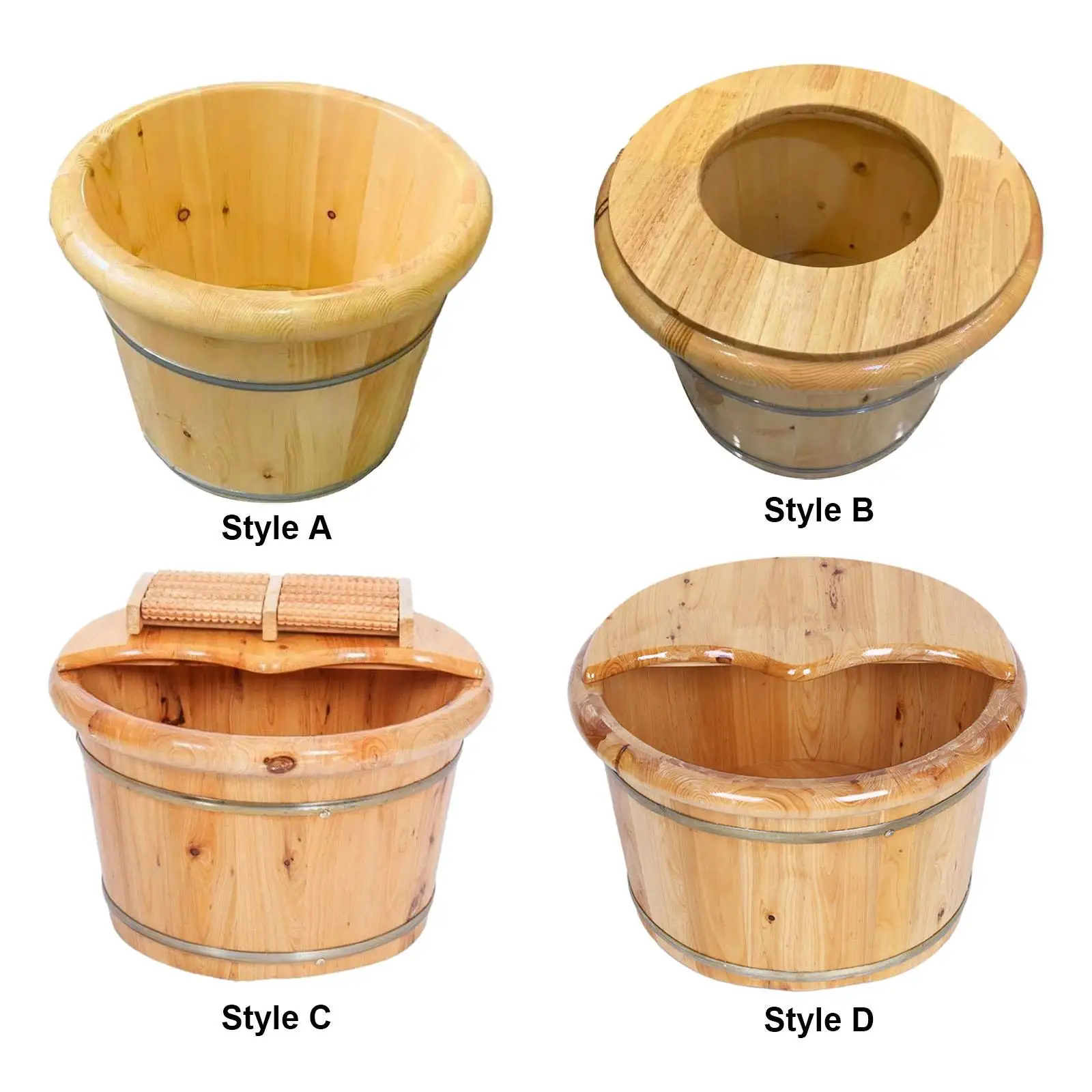 Wooden Foot Basin, Portable Foot Bath Basin, Foot Wash Bucket for Bathroom, Outdoor, Home, Sauna