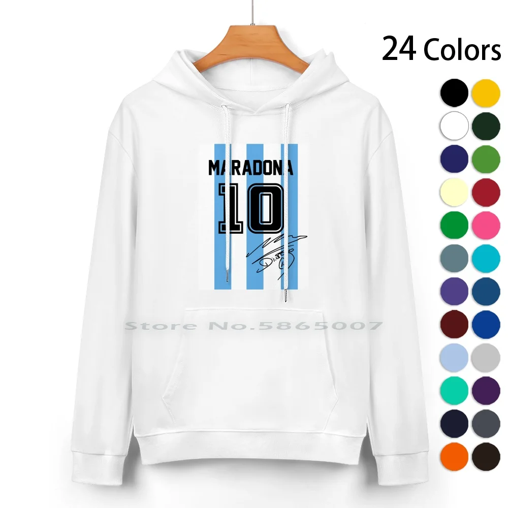 Maradona Jersey Felpa Con Cappuccio In Puro Cotone Maglione 24 Colori Diego Maradona Ten Argentina N10 Calcio Calcio Giocatore