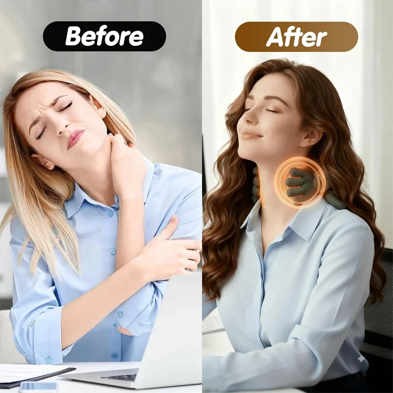 Neck And Shoulder Body Relaxation Massager Wireless Shoulder And Back Kneading Massage Shawl Trapezius Neck Cervical Masajeador_voghion.com