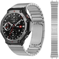 Luxucy Quick Fit Stainless Steel Metal Bracelet Watchband Strap - Amazfit T - Rex 3 (Titanium Silver)