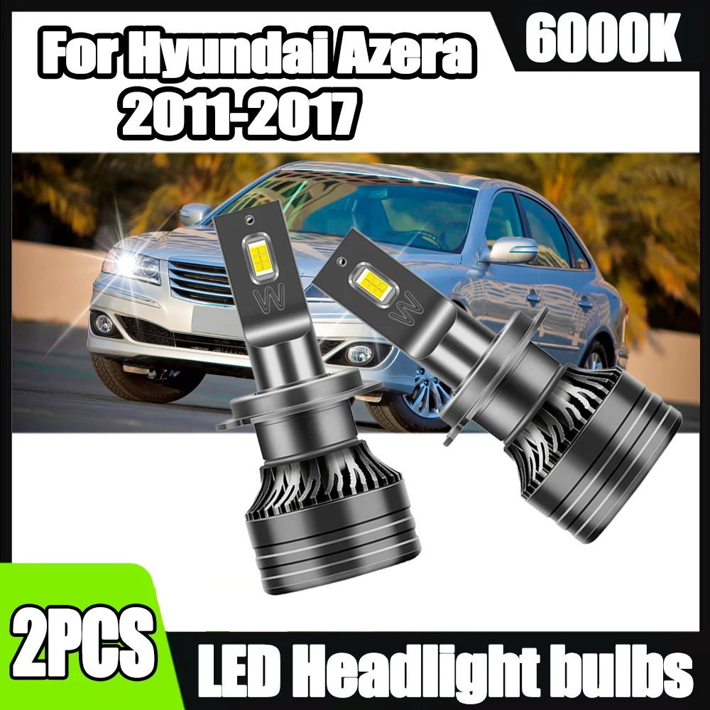 2PCS 고출력 H7 자동차 헤드라이트 120W LED 헤드라이트 20000LM Canbus 오류 없음 6000K 화이트 CSP 칩 현대 아제라 2011-2017용
