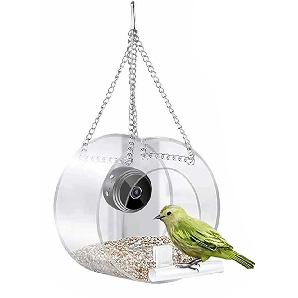 Acrylic Smart Bird Feeder with 1080P Camera