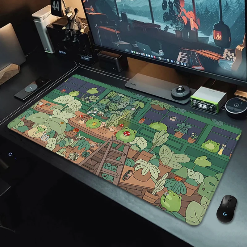 

Frog House Mouse Pad Office Computer Desk Mat Mouse Mats Gamer Keyboard Mat Stitched Edge XL Mousepad Cabinet Pc Gaming Accessoy