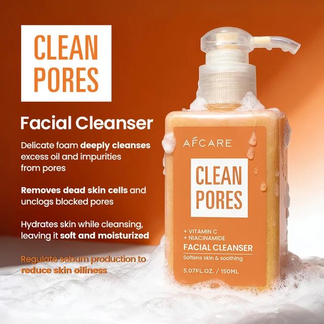 Natural VitaminC Cleanser All Face Wash 150ml Deep Cleans Dissolves Grease Brightens Skin Good With Hyaluronic acid 2