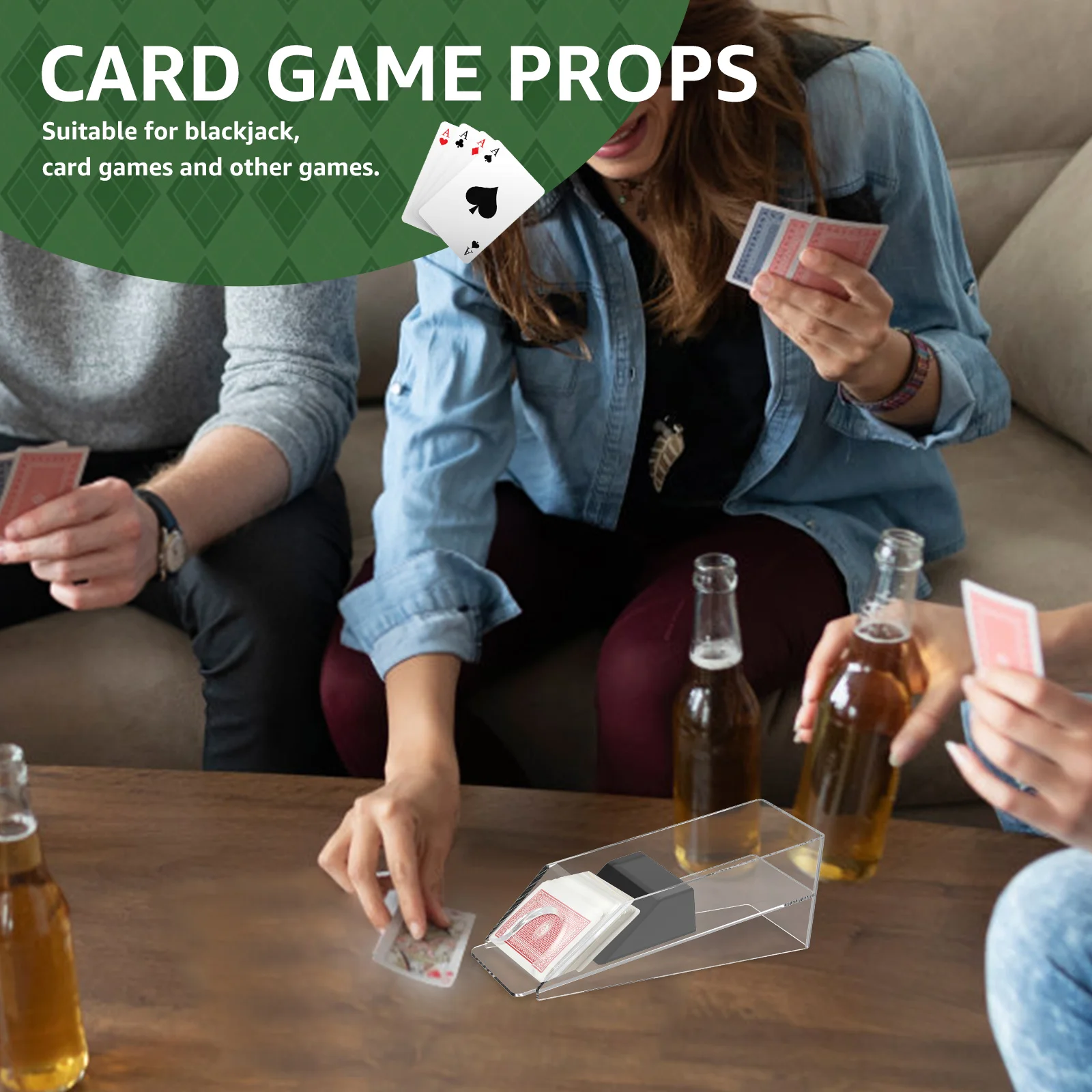 Acrylic Blackjack Card Shoe Discard Tray for Home Games