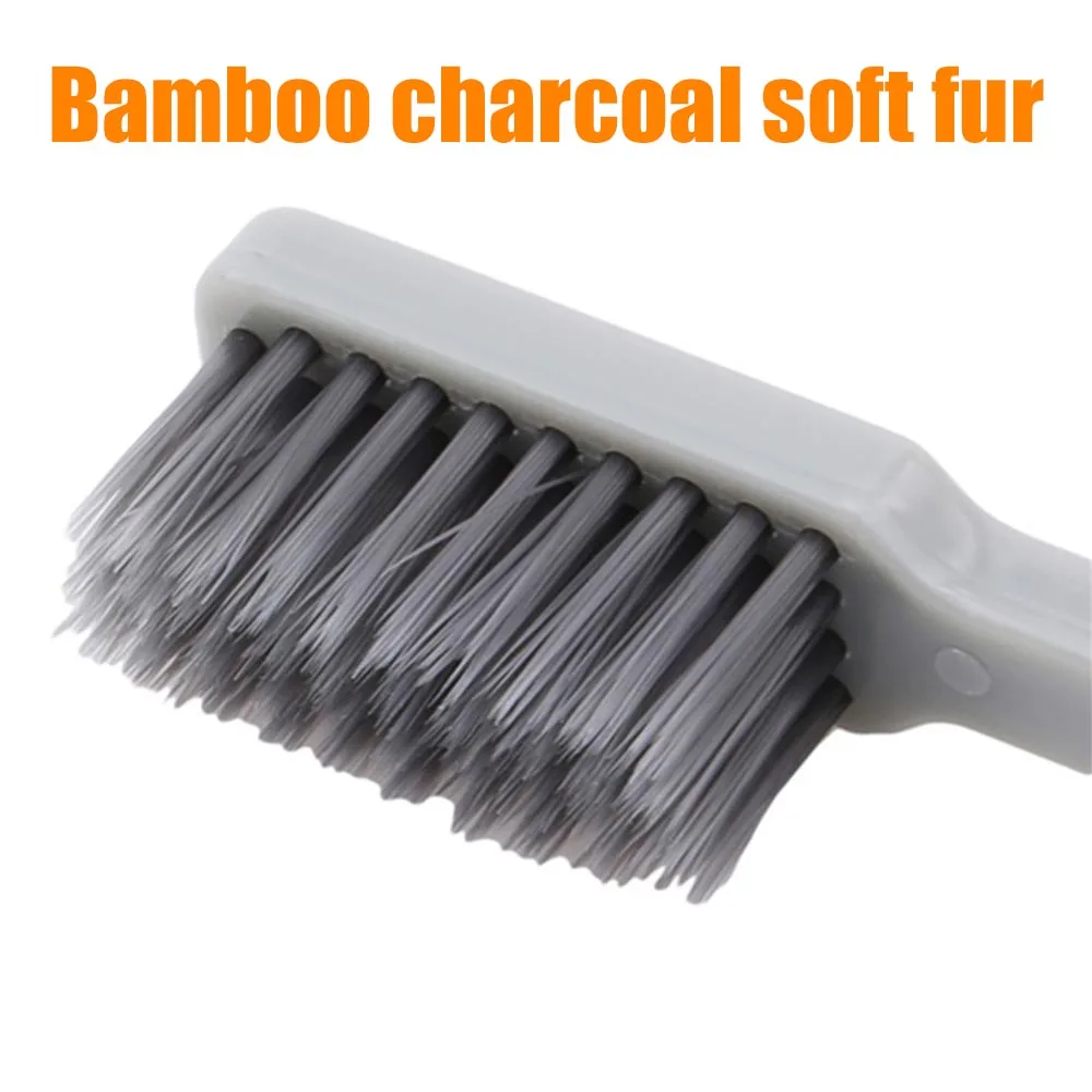 1Piece minimalist foldable portable toothbrush with bamboo charcoal soft bristles, suitable for outdoor camping and travel