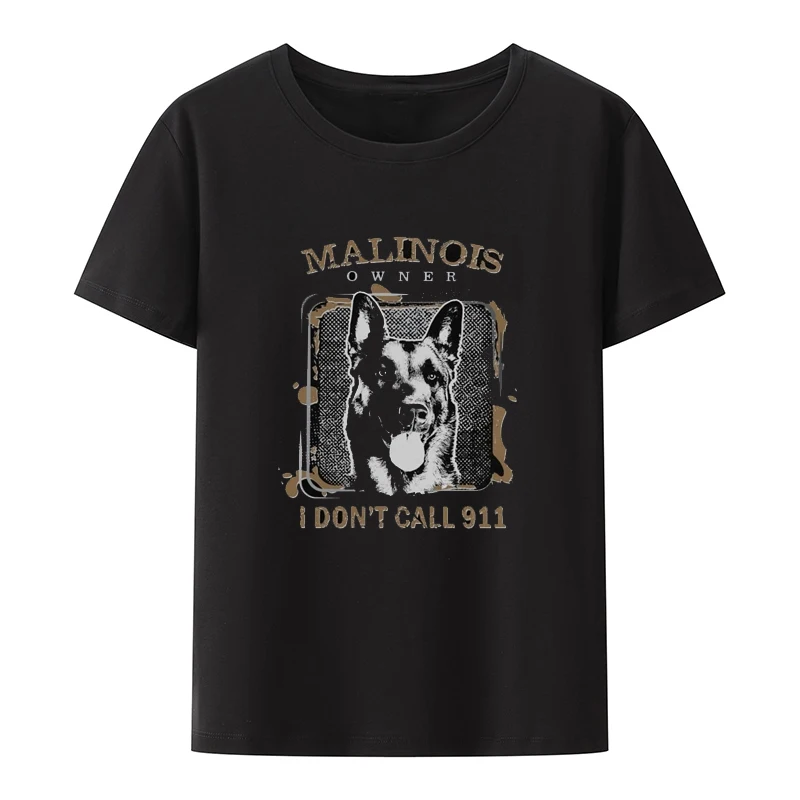 

Vintage Belgian Shepherd Malinois Men Pre-Shrunk Cotton Mechelaar T-Shirt Sleeved Dog Lover Harajuku Shirt Clothing Camisas