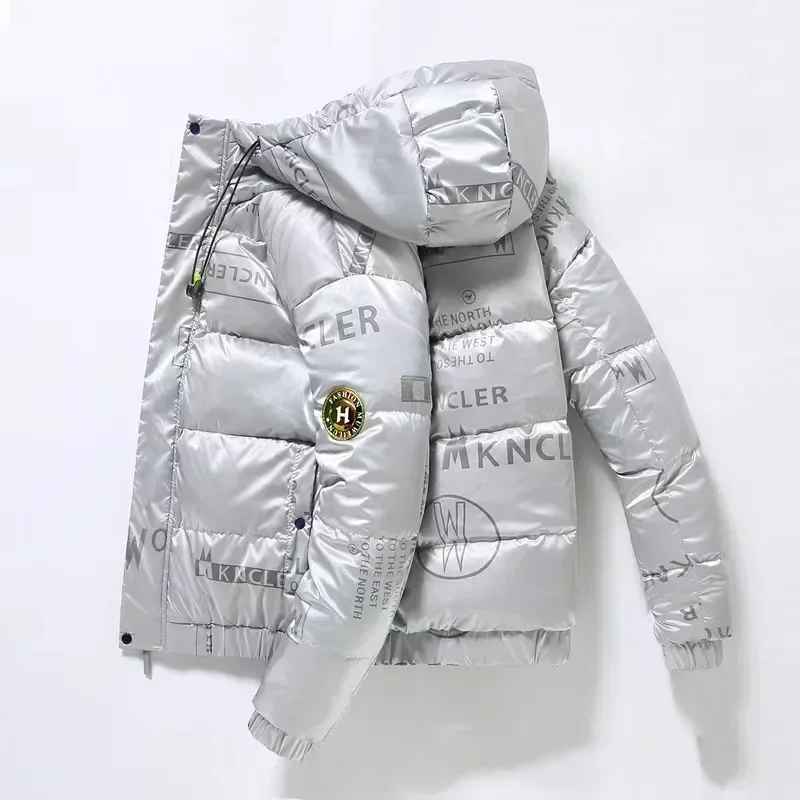 Winter Mens Down Jacket 86%~90%White Duck Down Thicken Warm Short Style Coat Korean Fashion Couple Glossy Jackets down jacket mens jacket
