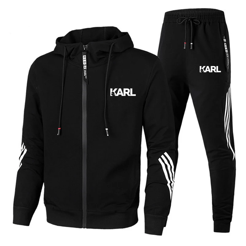 

2023 Autumn New Fashion Sports Brand Set Men's Zip Hoodie+Pants Leisure Fitness Jogging Sportswear Outdoor Set