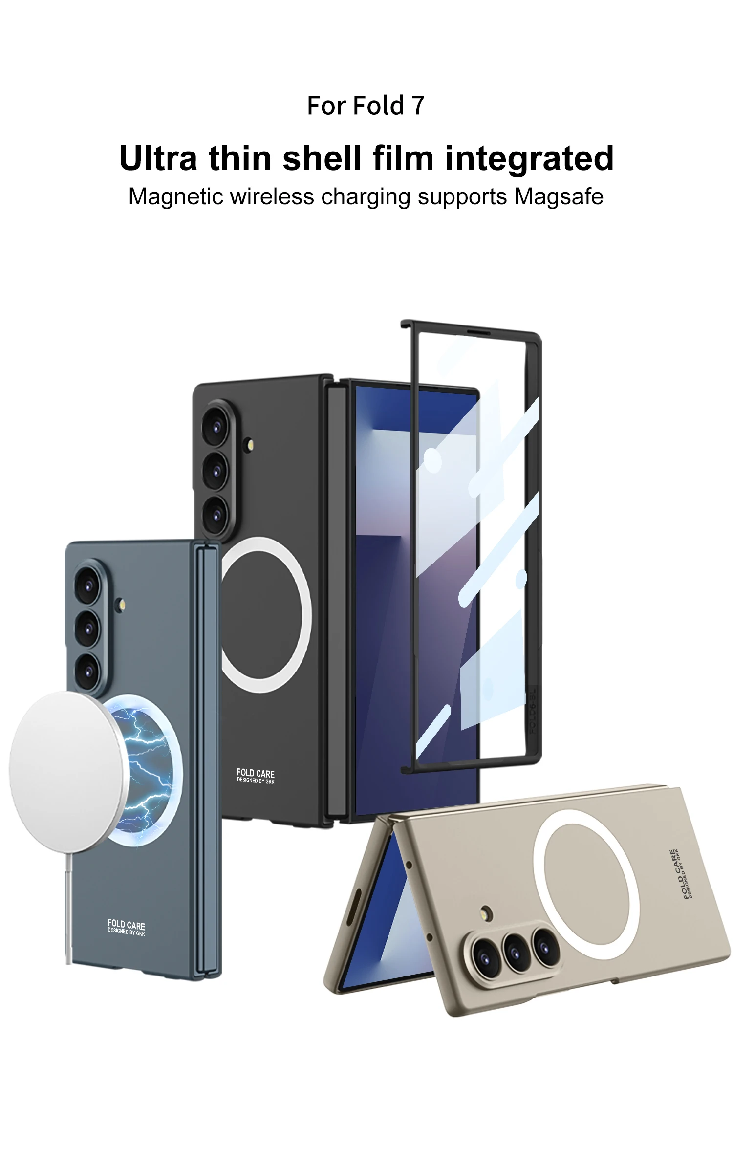 Ultra-thin Armor Plastic Case For Samsung Galaxy Z Fold 7 With Screen Protector