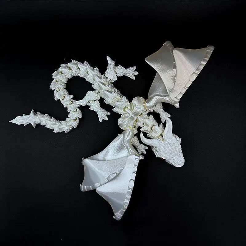 3D Printed Winged Dragon Figurine - Art Deco Resin Sculpture