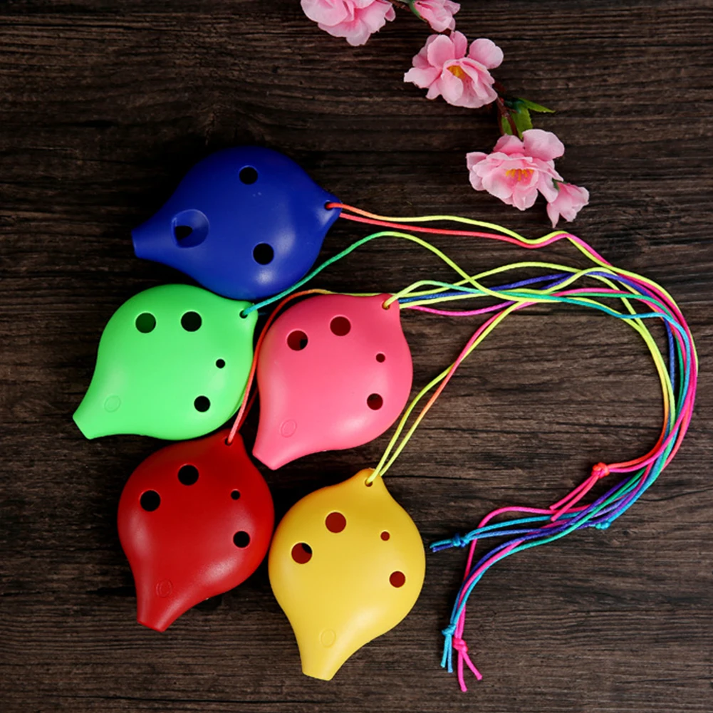 1pc 6 Holes Plastic Mini Ocarina Alto C Tone Flute Musical Instrument