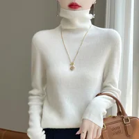 Autumn And Winter Knitted Pullover High-Neck Sweater, High-Elasticity, Fashionable And Comfortable Long-Sleeved Women's TopRY128 - Image 5