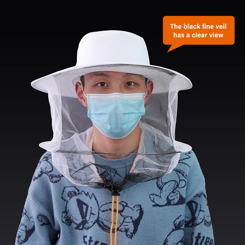 Beekeepers Professional Cap Beekeeping Hat with Brim Face Thickening Sunscreen Half-Length Special Protection Beekeeper Supplies 3