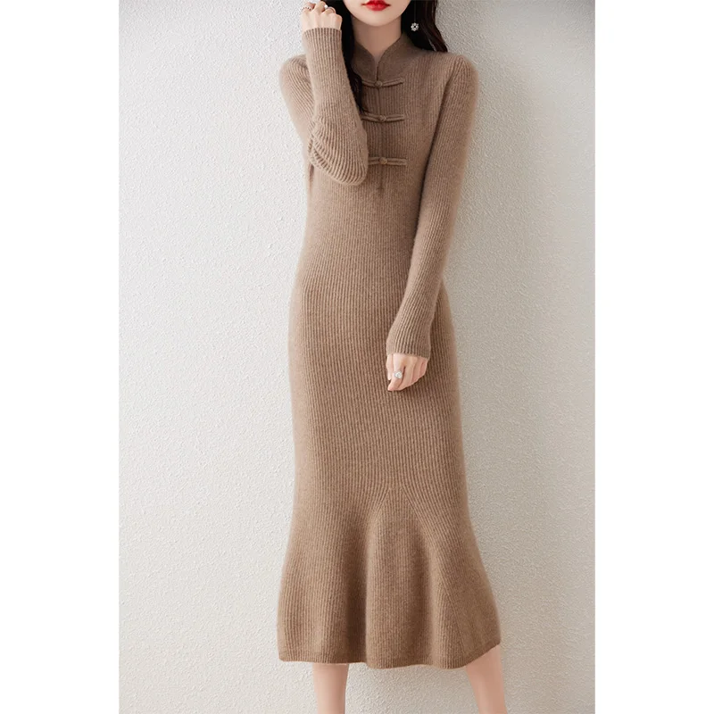 chinese dress ladies Florence Merino Wool Long Sleeve Dress main image 1