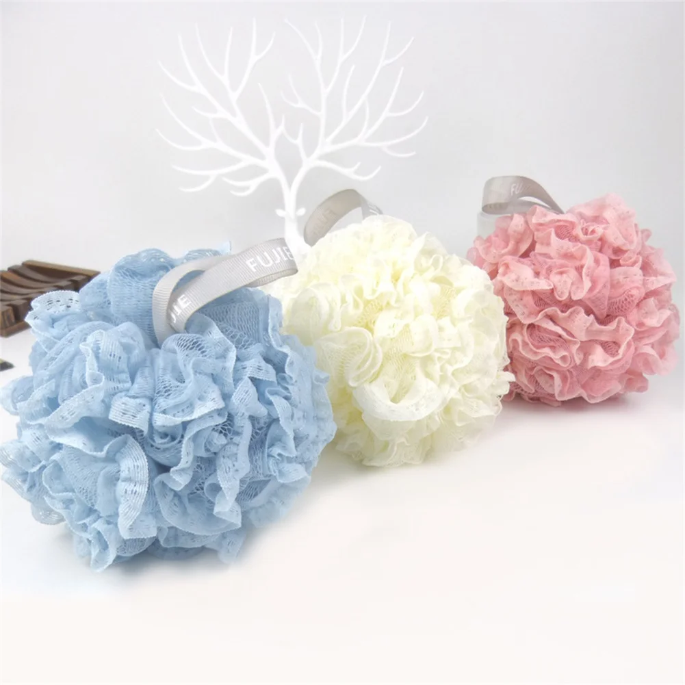 

1pc Bath Ball Exfoliating Large Body Scrubber Sponge Flower Brush Puff Bath Loofah Mesh Shower Lace Mesh Soap Sponge Ball