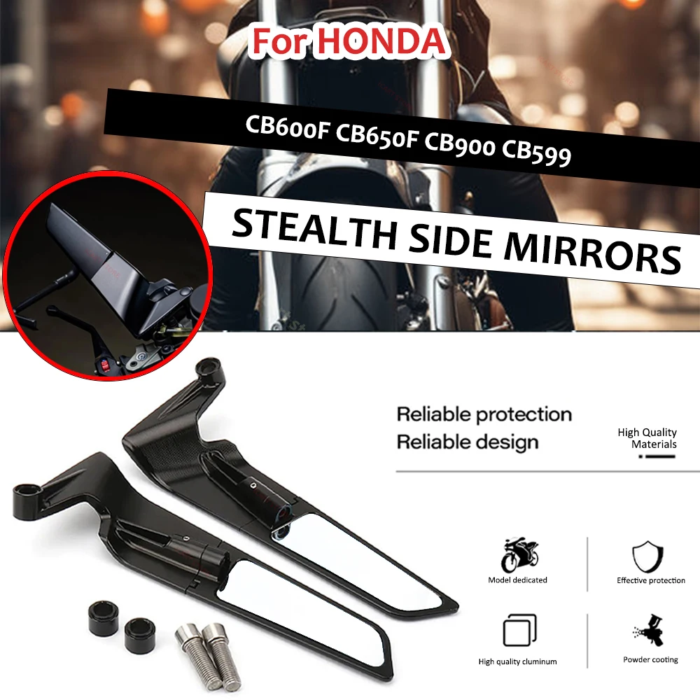 

Для HONDA CB600F CB650F CB900 CB599 CB600 Hornet мотоциклетные зеркала Stealth Winglets, наборы зеркал для вращения регулируемых зеркал