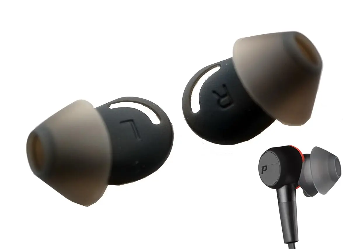 Punte Auricolari Di Ricambio Compatibili Con Plantronics Backbeats Go 410 / Voyager 6200 Uc, Silicone Morbido Antiscivolo (Grande 2 Paia)