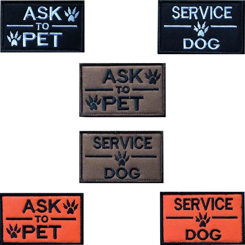 

Embroidery Cloth Stick Pet Backpack Stamp 8cm*5cm Service Dog Pattern Outdoor Supplies Hook&loop Design Patch Accessories