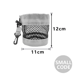 Premium Black Golf Ball Pouch with Durable Mesh Nylon and Clip (Grey S)