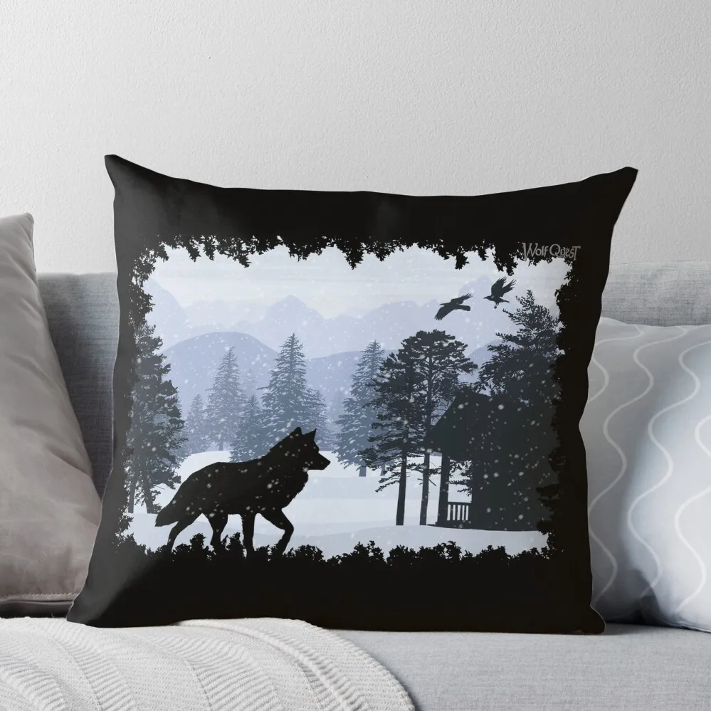 

Snowy Cabin - WolfQuest Dream Throw Pillow Pillow Case Christmas covers for pillows Luxury Sofa Cushions Cushions