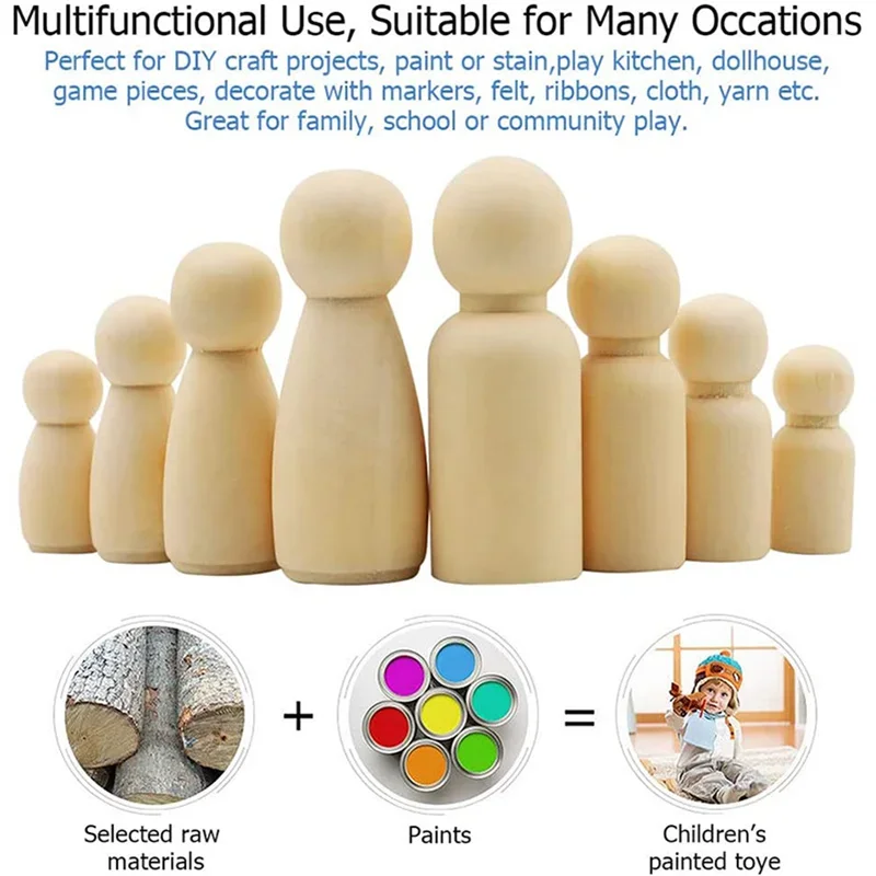 Petit Personnage 30 Figurines En Bois à Peindre - DIY Pour Enfants Et Adultes Petit Bonhomme En Bois