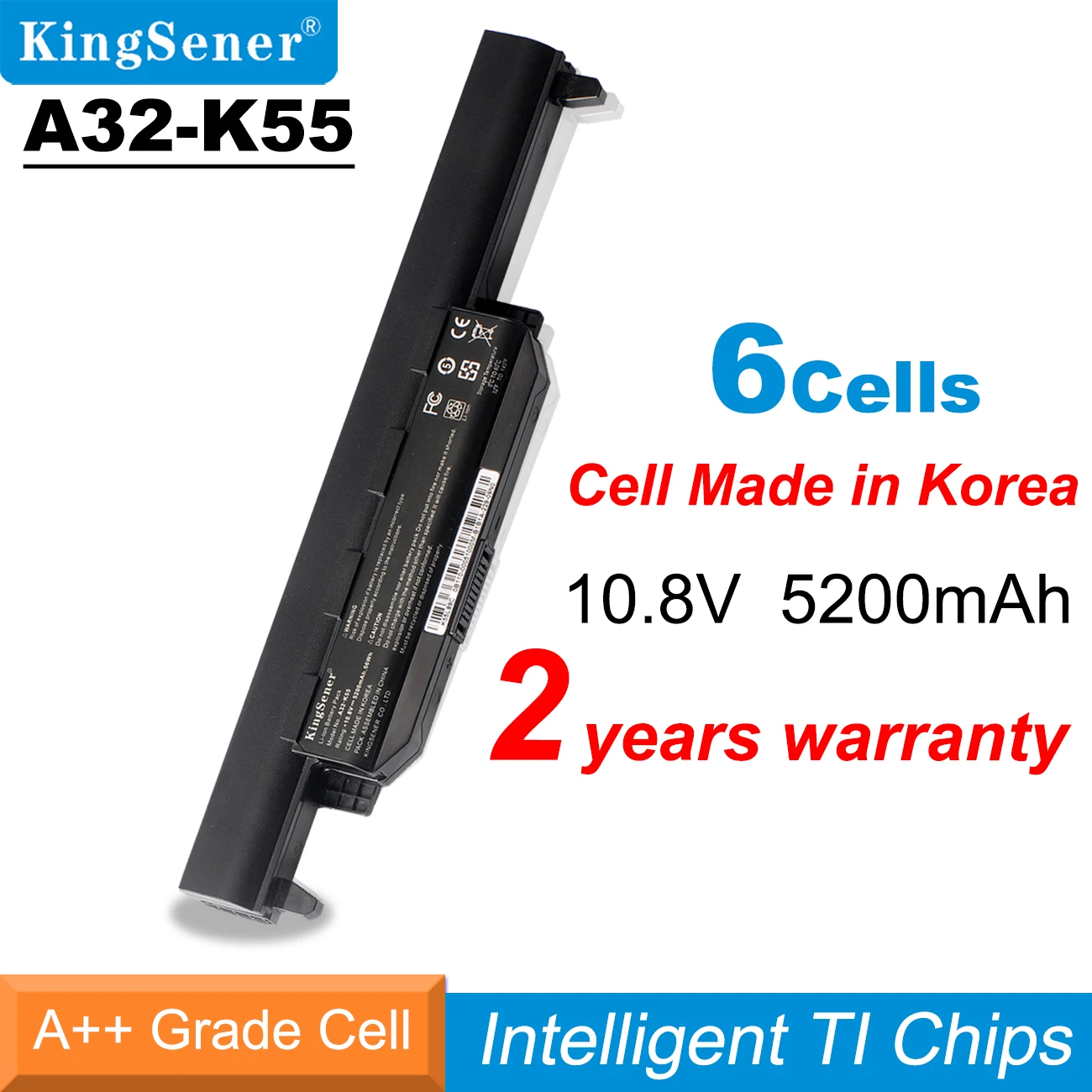 Bateria para Asus K55 A32-k55 Kingsener K55v X55u A45 A45d A45v A75a A75v K45 K45n K45v K75 K75a K75d R400 R500 X45a X55c A41-k55