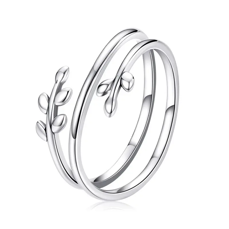 Elegant Adjustable Sterling Silver Zircon Open Ring