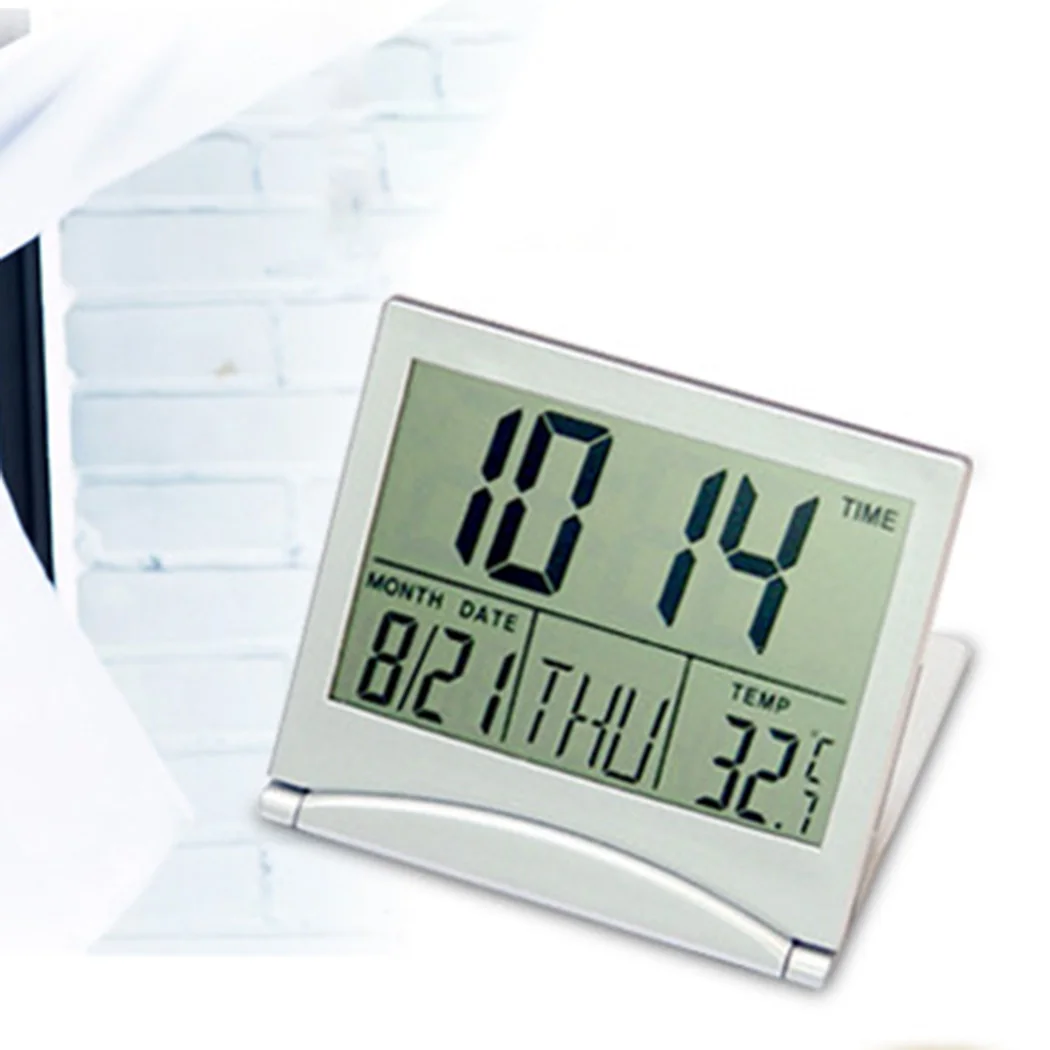 Tool Digital Clock W/ Calendar Accessories Alarm Professional Replacement Silver Temperature Clock Digital LCD