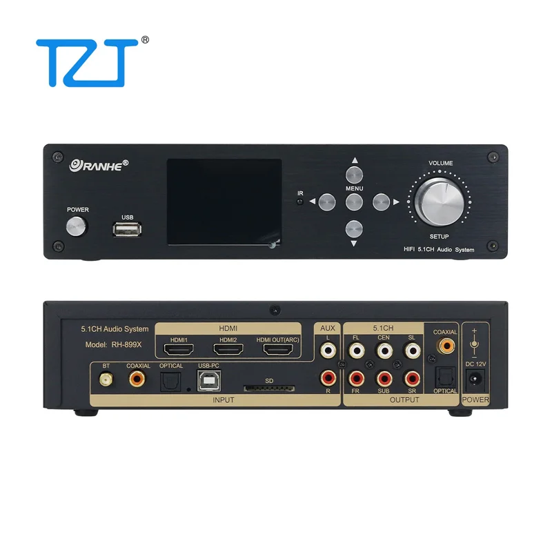 TZT RH-899X 블랙/실버리 DSD 오디오 플레이어 무손실 DTS/AC3 디코딩 오디오 플레이어 3xES9023P 칩 5.1 채널 디코더
