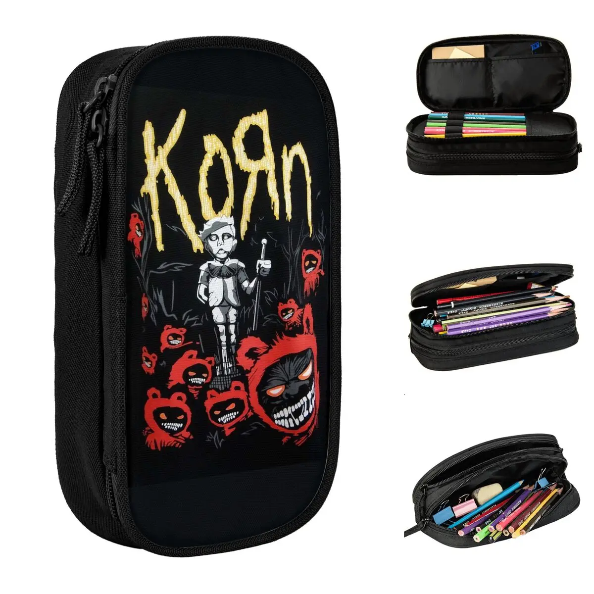 

Классические пеналы Korn, музыкальный рок пенал, ручка для девочек и мальчиков, большая сумка для хранения, студенческие и школьные подарки, аксессуары