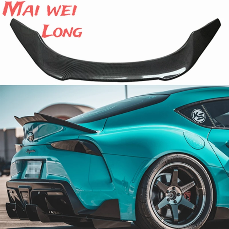 

V Style Real Carbon Fiber Rear Trunk Spoiler Tail Boot Racing Trunk Wing Car Styling For Toyota Supra A90 MK5 2019 2020 2021