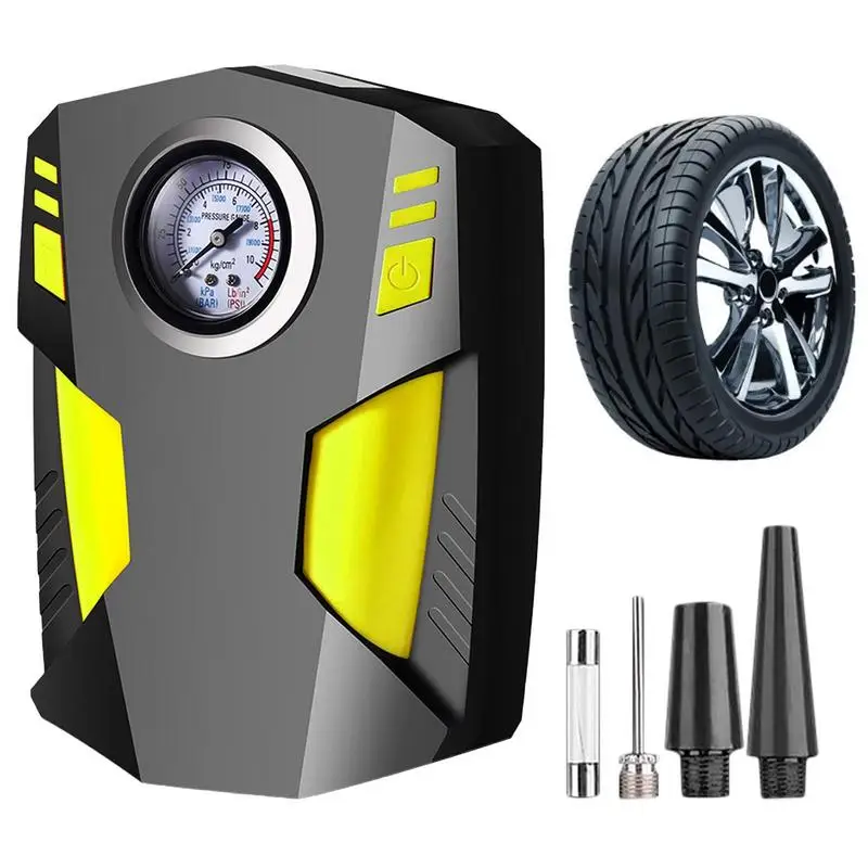 

Portable Tire Inflator Car Air Compressor Car Tire Inflator Smart Digital Inflatable Pump With Nozzles Electric Pump Inflator