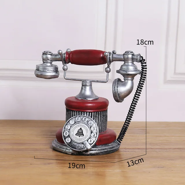 Kreatív Gyanta Telefon Retro Nosztalgikus Asztali Dísz Kézzel Készített Régi A Nappali Szoba Hálószoba Szálloda Borszekrény Dekoráció - Image 5