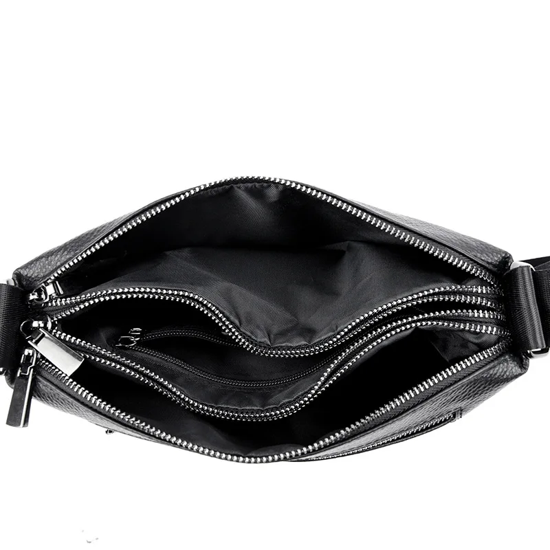 2025 New Style Men's Crossbody Bag First Layer Cowhide Large Capacity Single Shoulder Bag with Three Main Compartments