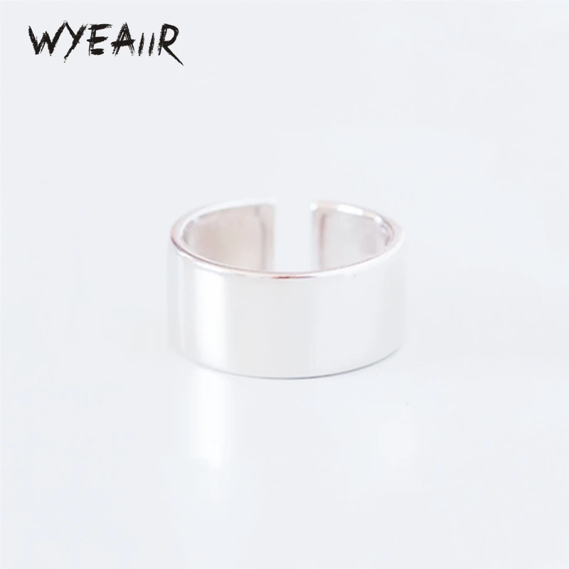 

WYEAIIR 925 Sterling Silver Simple Smooth Resizable Opening Ring For Women Luxury Jewelry