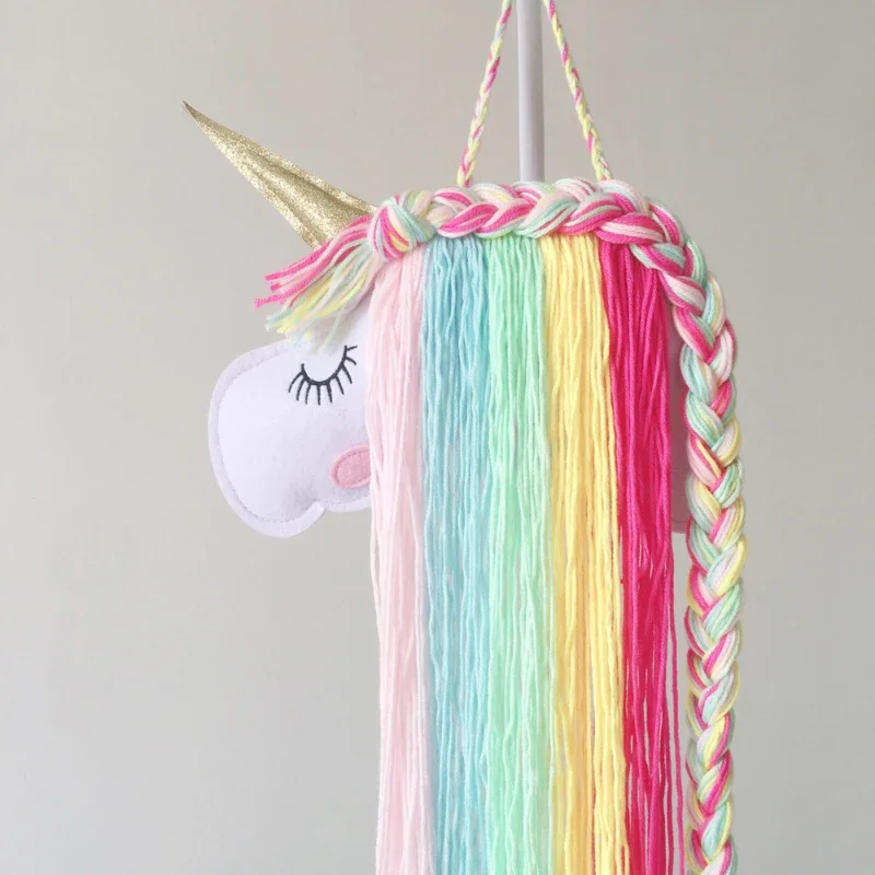 

INS felt unicorn children's hairpin hair accessories storage with wall-mounted headdress finishing belt finishing rack