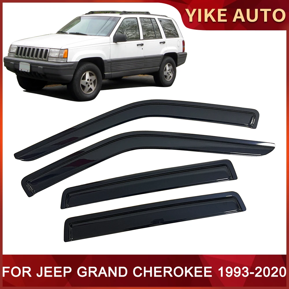 

Window Visor for JEEP GRAND CHEROKEE 1993-2020 Weathershie Door Visor Wind Sun Rain Guards Side Window Wind Deflectors Auio