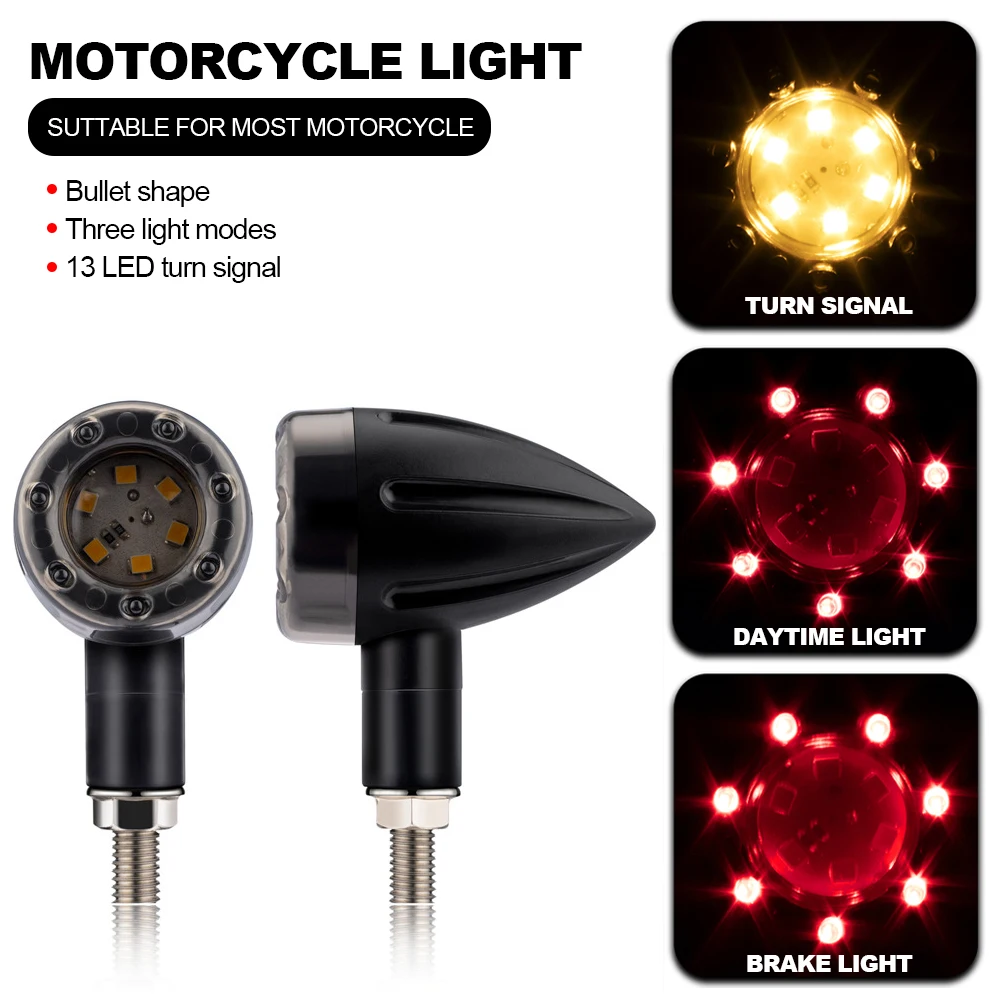 Moto Led Mini Indicatore Di Direzione Bullet Moto Indicatori Stop Light Led 12V Adatto Per Harley Chopper Moto Scooter