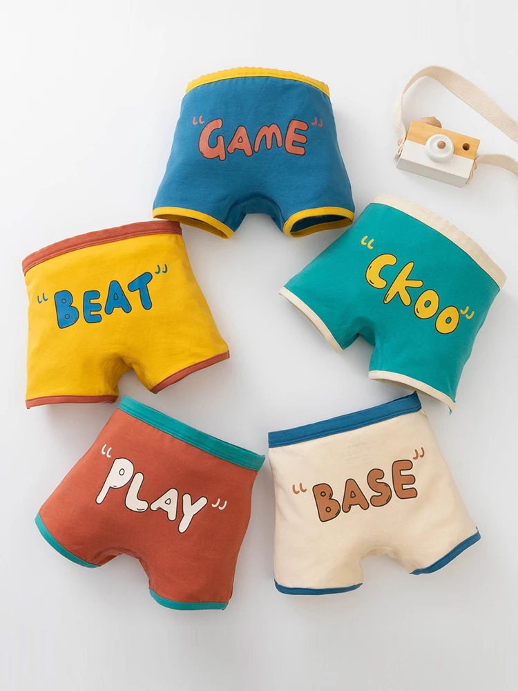 LJMOFA 5pcs 3-12T Cotton Boys Boxer Underpants Children's