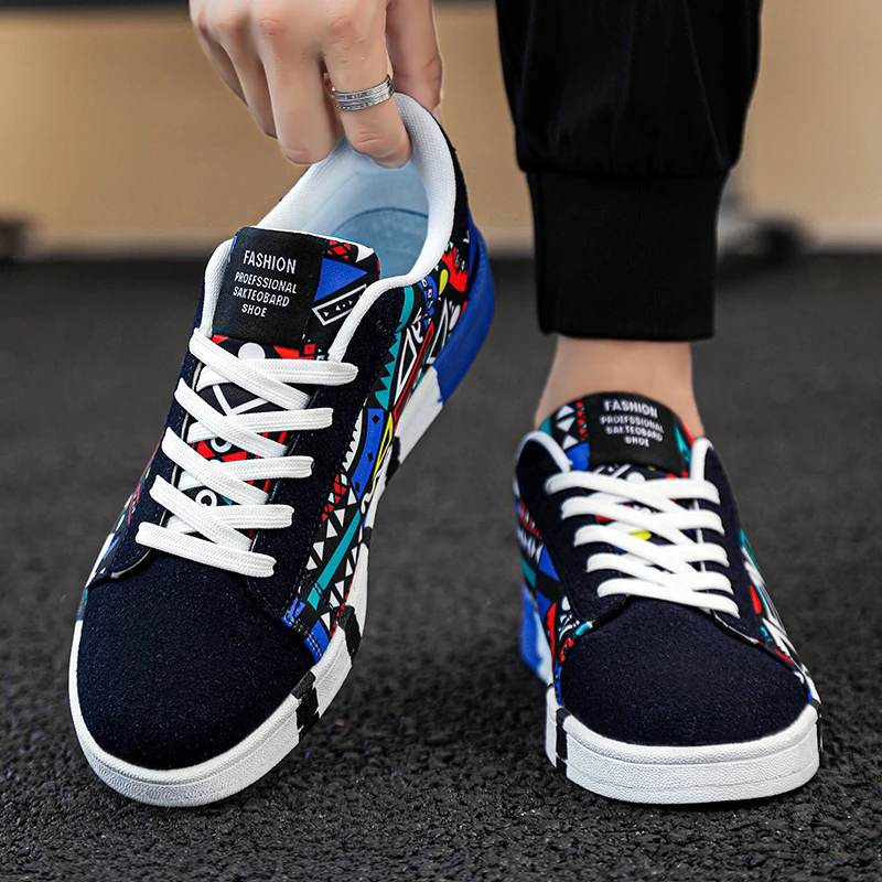 YRZL Skateboard Canvas Sneakers Casual Breathable Walking Lightweight Flat Shoes For Men Street Trend Sport Shoe_vogvips.com