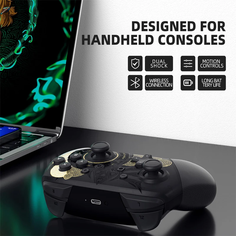 Switch Pro Controller mando a distancia mejorado, reemplazo para interruptor, compatible con NFC, vibración Dual, captura de pantalla, función de encendido