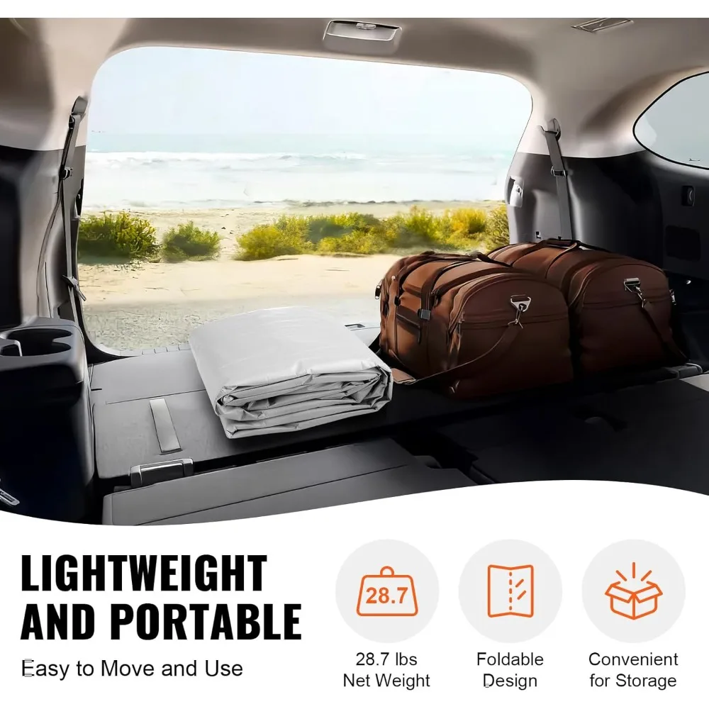 Carport Replacement Canopy Cover Top + Side Wall 10 x 20 ft, Garage Tent Shelter Tarp Heavy-Duty Waterproof & UV Protected, Easy