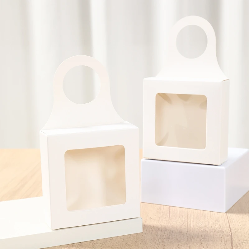 10pcs Kraft Paper Wine Gift Packaging Boxes with Window – Folding Hanging Candy, Biscui... - SKU WGBP2019 - UGI Packaging