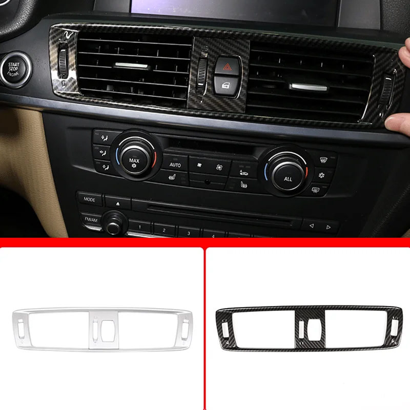 

Для 2011-2017 BMW X3 F25 ABS углеродное волокно центральное управление Автомобильная рамка для выпускного отверстия воздуха наклейка для крышки автомобиля аксессуары для украшения интерьера