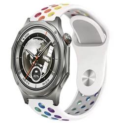 Sport Silicone Strap - Comfortable Band for Smartwatches, Available in 18/20/22mm (White colorful)